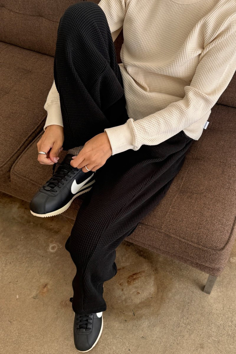 Le Bon Shoppe Waffle Lo Pants True Black - Steranko Clothing Manchester
