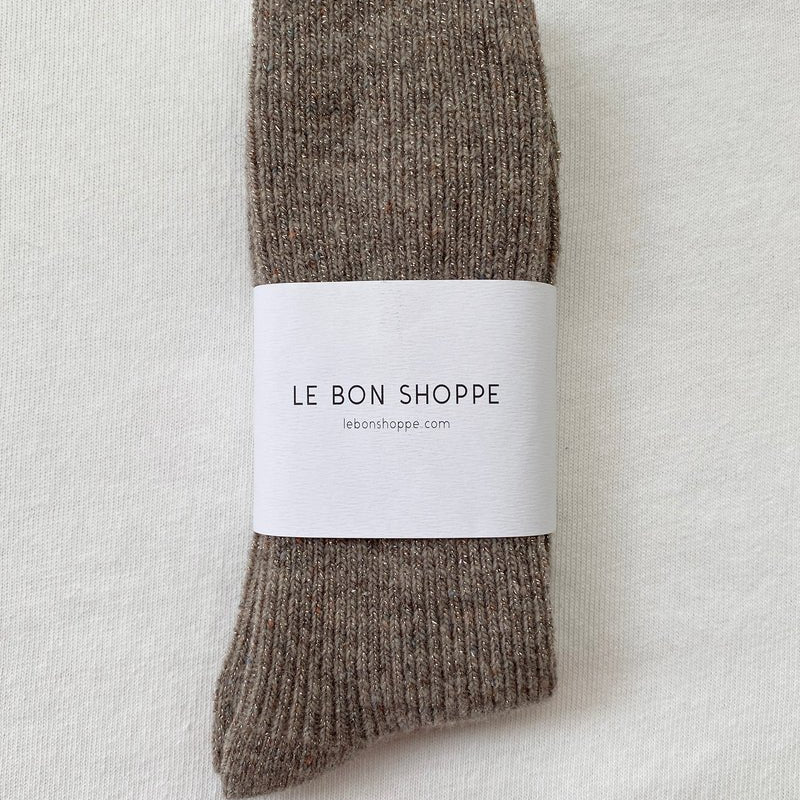 Le Bon Shoppe Winter Sparkle Socks Nutmeg - Steranko Clothing Manchester