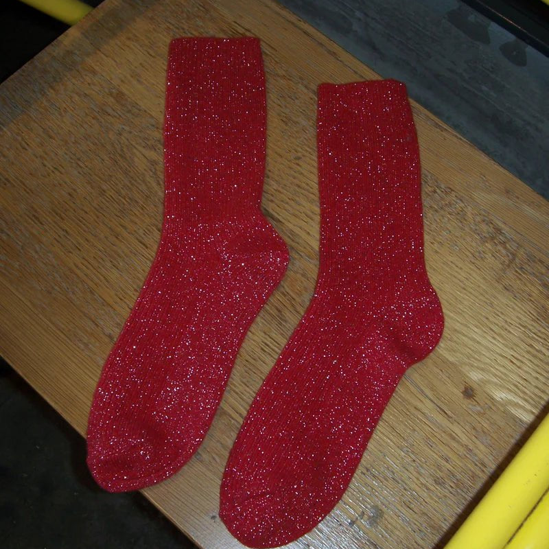 Le Bon Shoppe Winter Sparkle Socks Poinsettia - Steranko Clothing Manchester