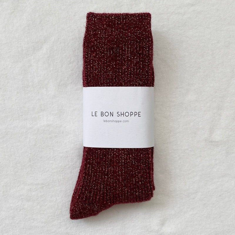 Le Bon Shoppe Winter Sparkle Socks Wine - Steranko Clothing Manchester