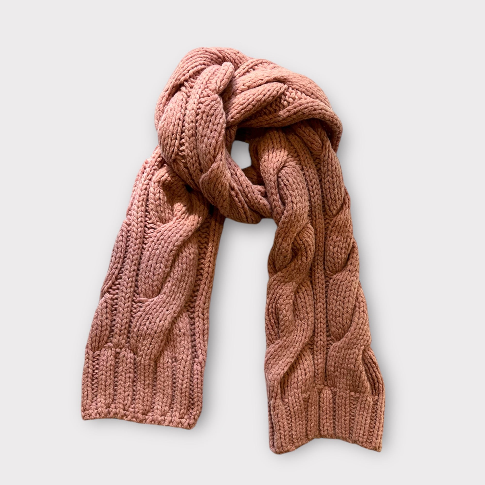 Mackie Catrine Super Chunky Cable Scarf Dusty Pink - Steranko Clothing Manchester