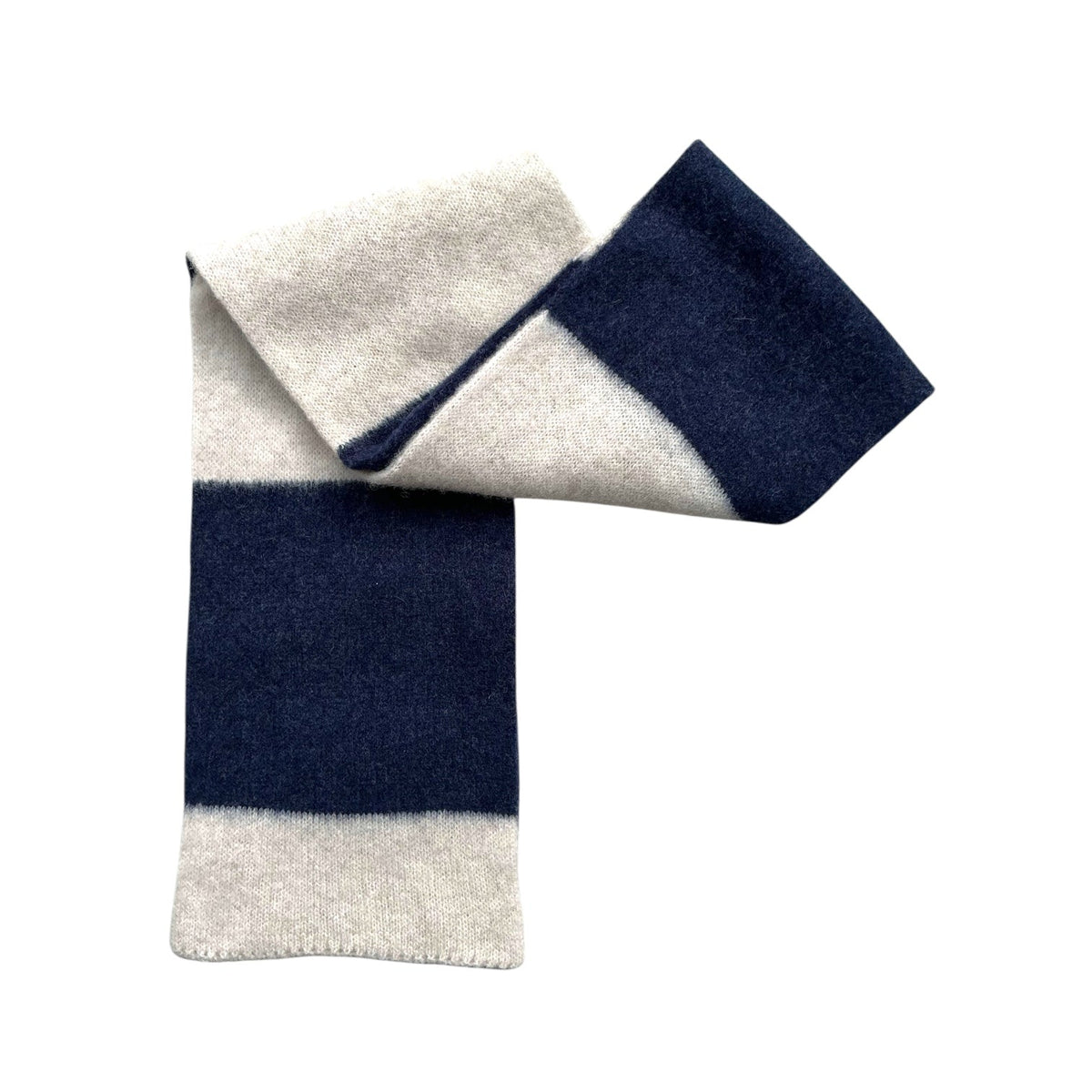 Mackie Rona Brushed Bar Scarf Navy Off White - Steranko Clothing Manchester