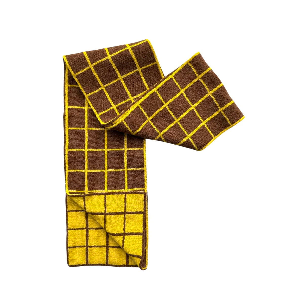 Mackie Rozelle Scarf Brown Yellow Check - Steranko Clothing Manchester