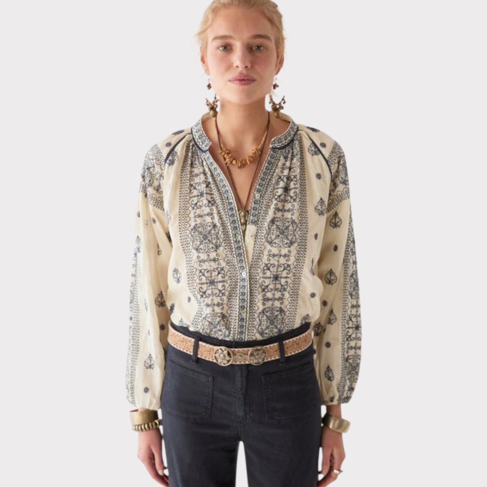 Maison Hotel Stephanie Blouse Sole Mio Off White - Steranko Clothing Manchester