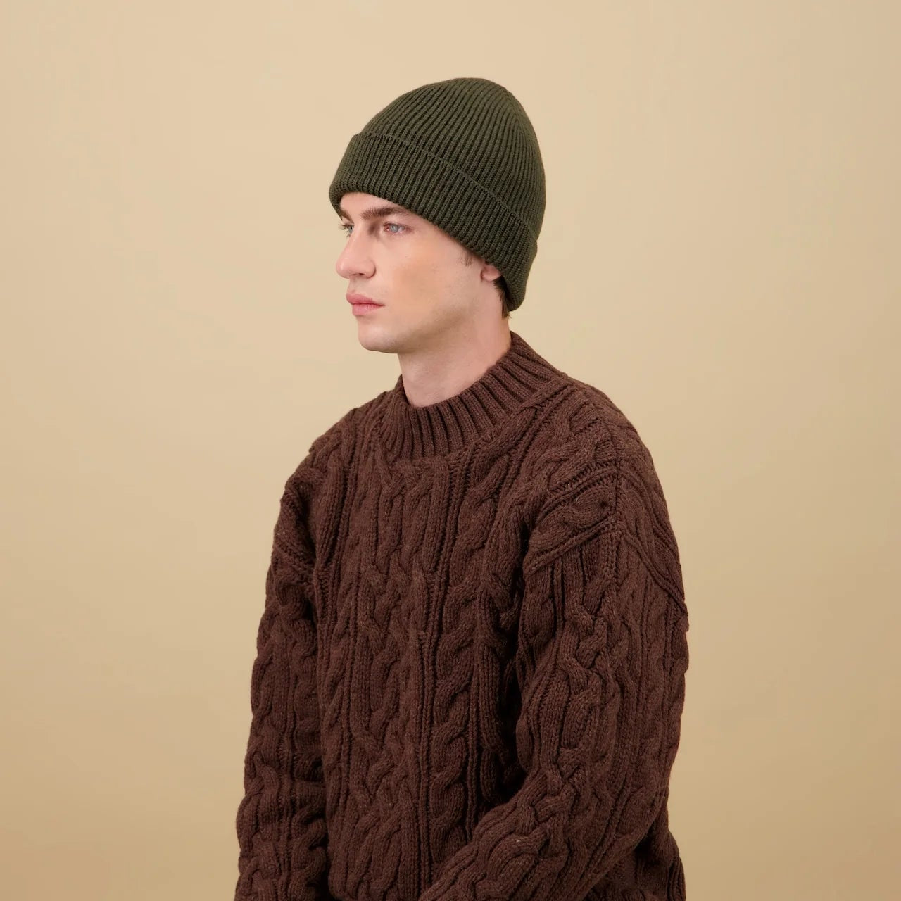 Nitto Ara Merino Beanie Khaki - Steranko Clothing Manchester