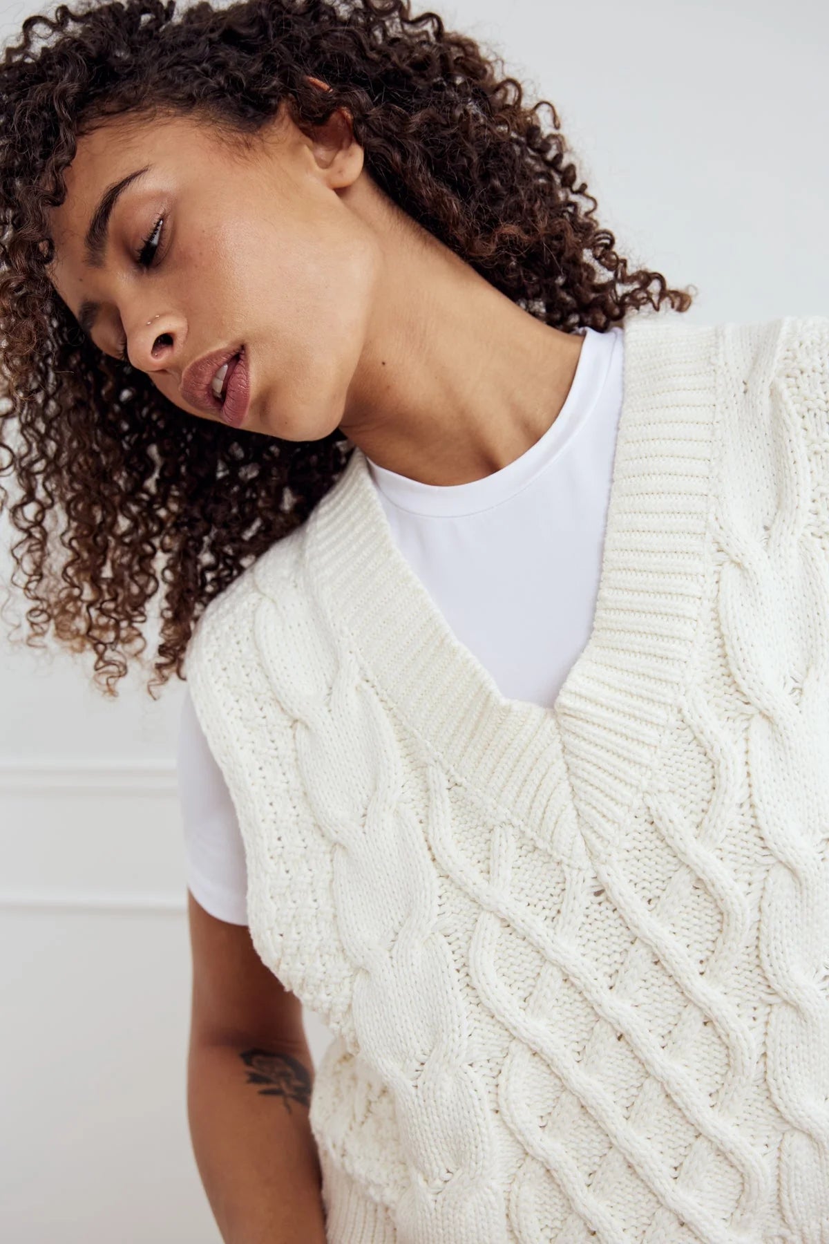 Noella Gio Knit Vest Ivory - Steranko Clothing Manchester