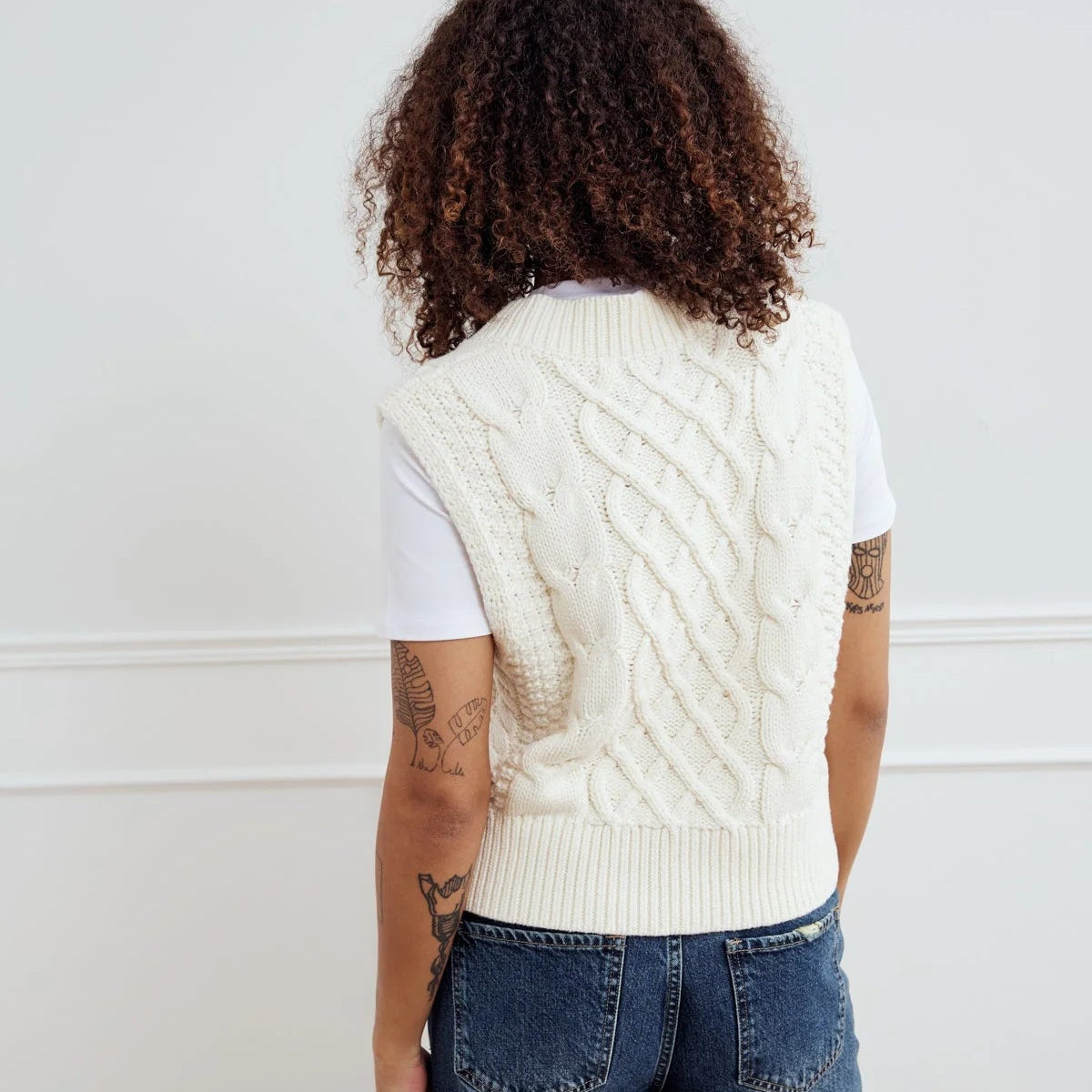 Noella Gio Knit Vest Ivory - Steranko Clothing Manchester