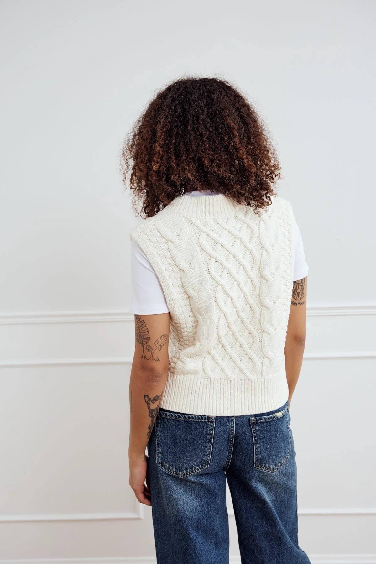 Noella Gio Knit Vest Ivory - Steranko Clothing Manchester