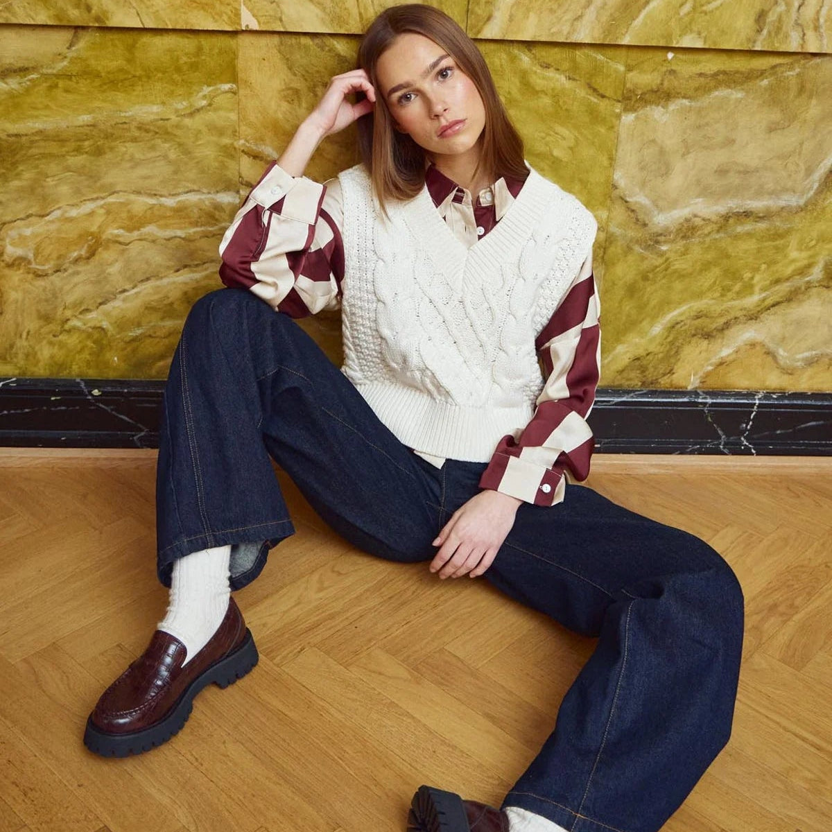 Noella Gio Knit Vest Ivory - Steranko Clothing Manchester