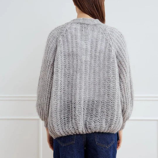 Noella Joseph Cardigan Light Grey Melange - Steranko Clothing Manchester