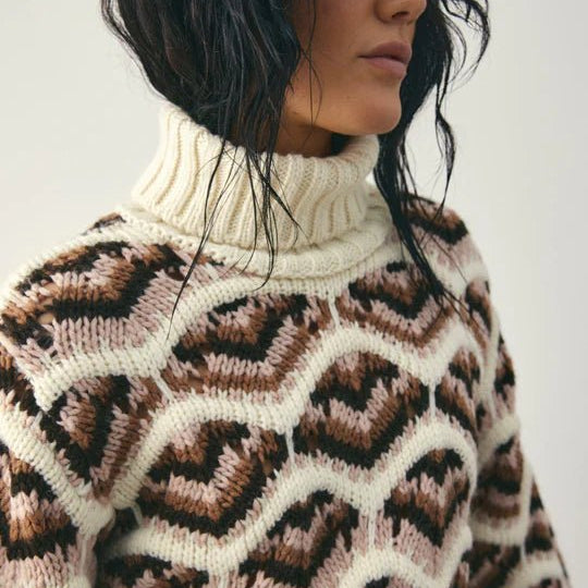 Noella Lata Knit Ivory Multi - Steranko Clothing Manchester