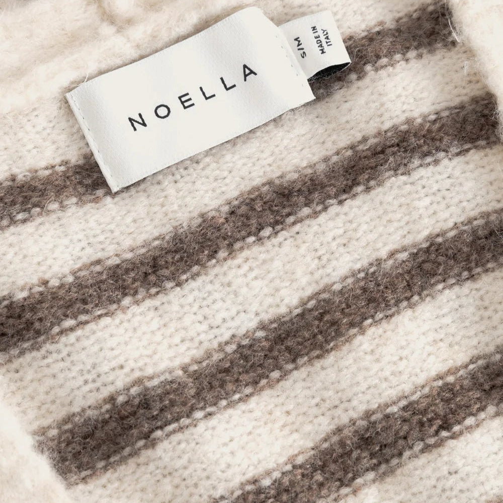 Noella Lenda Knit Cardigan Brown Ivory Stripe - Steranko Clothing Manchester