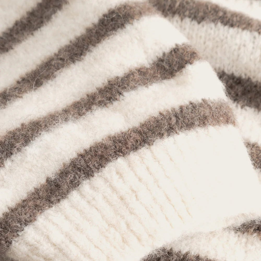 Noella Lenda Knit Cardigan Brown Ivory Stripe - Steranko Clothing Manchester