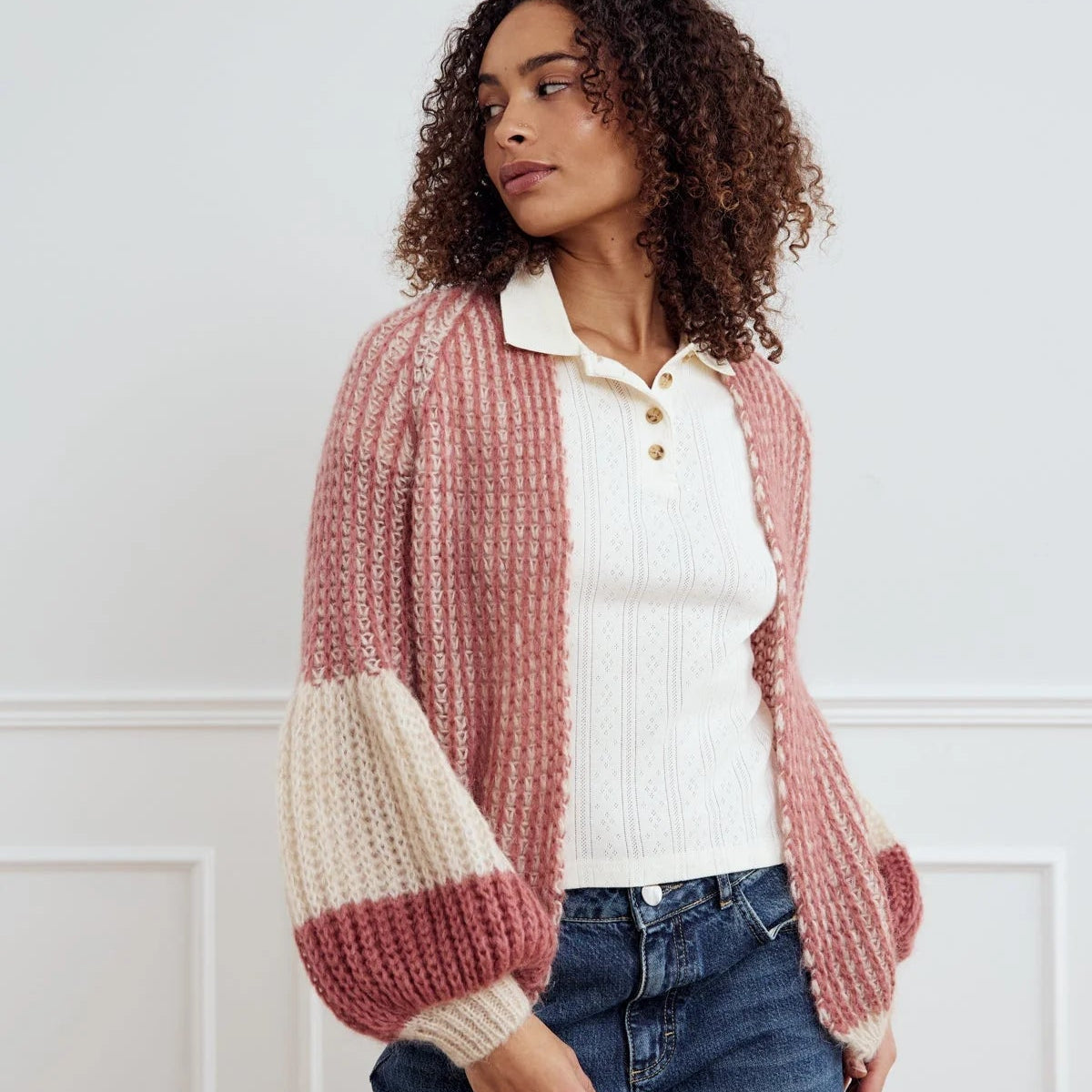 Noella Liana Knit Cardigan Rose Cream - Steranko Clothing Manchester