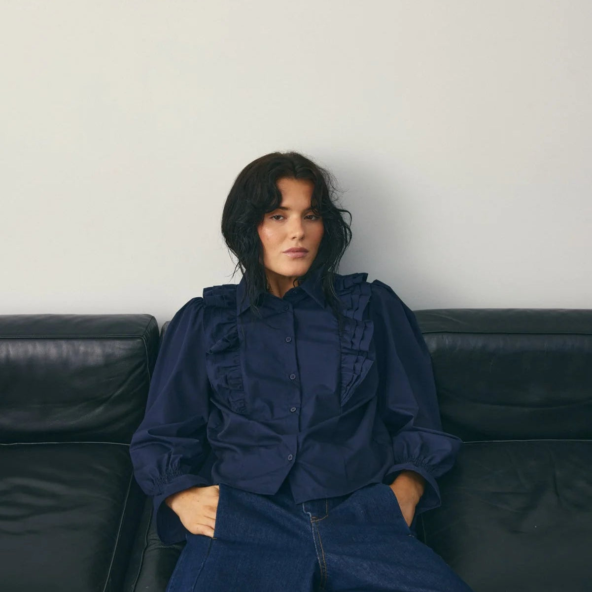 Noella Lucina L/S Blouse Navy Blue - Steranko Clothing Manchester