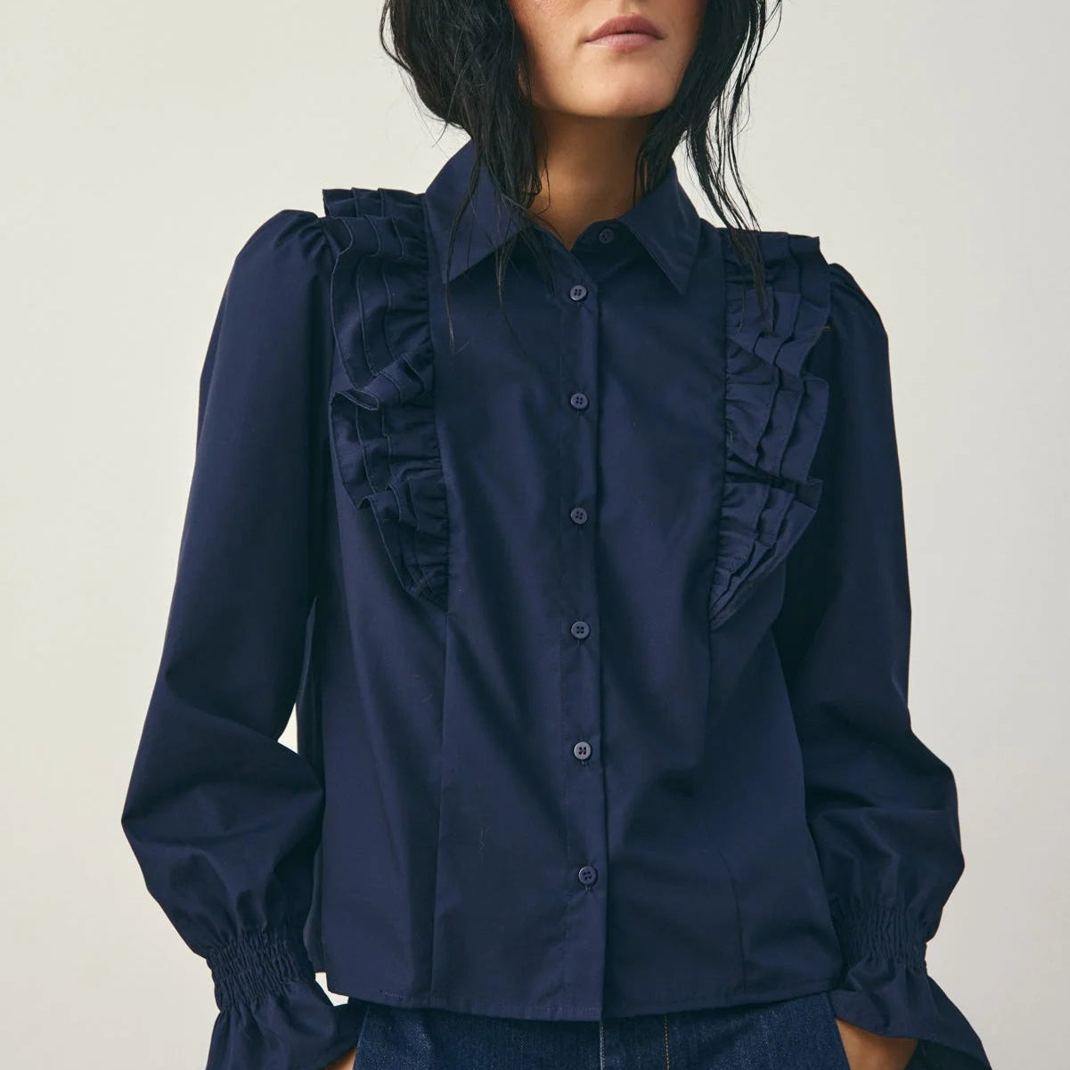 Noella Lucina L/S Blouse Navy Blue - Steranko Clothing Manchester