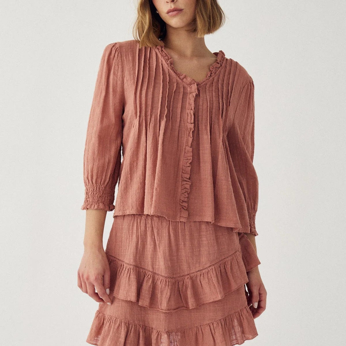 Noella Marin Blouse Red Clay - Steranko Clothing Manchester