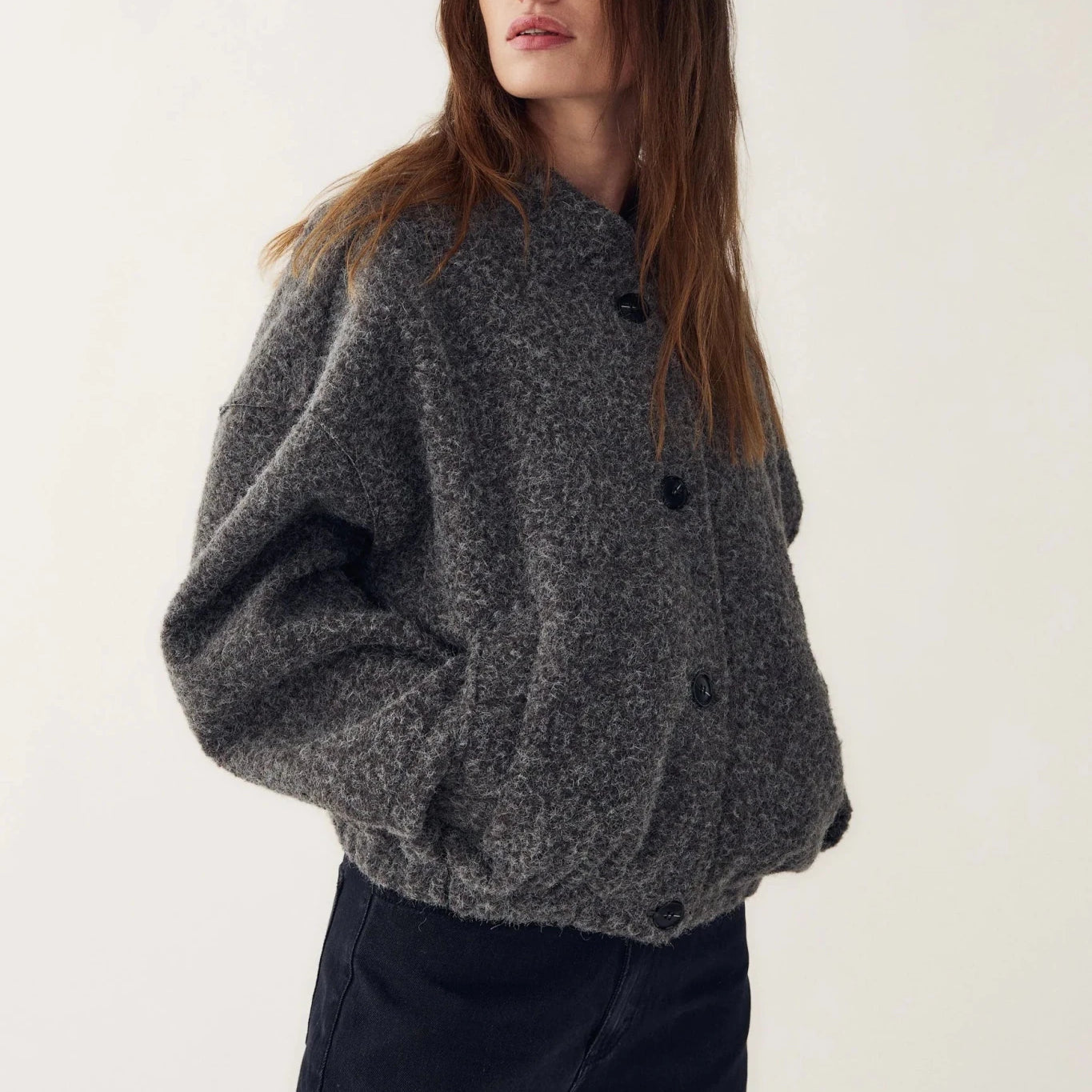 Noella Marnie Jacket Dark Grey Melange - Steranko Clothing Manchester
