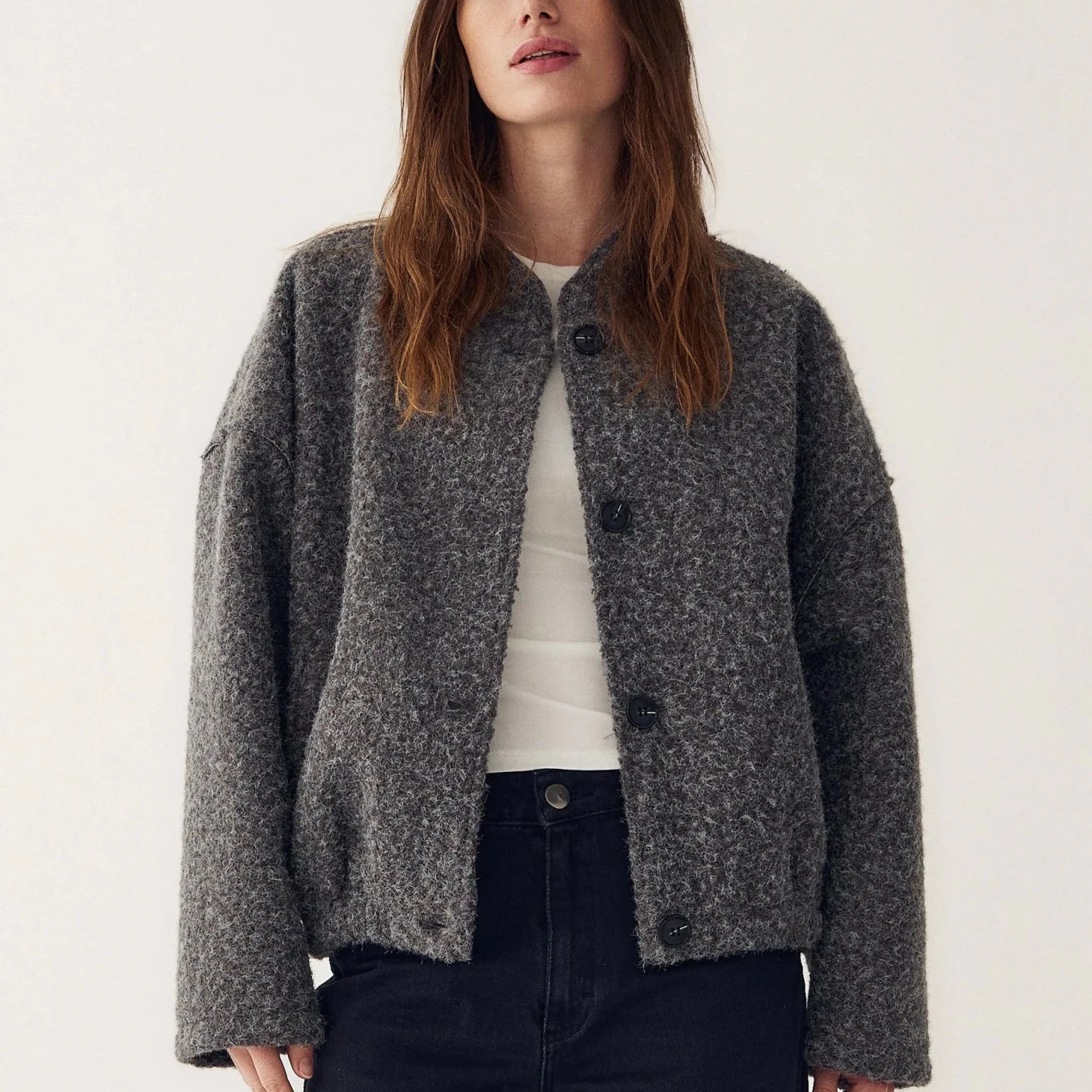 Noella Marnie Jacket Dark Grey Melange - Steranko Clothing Manchester