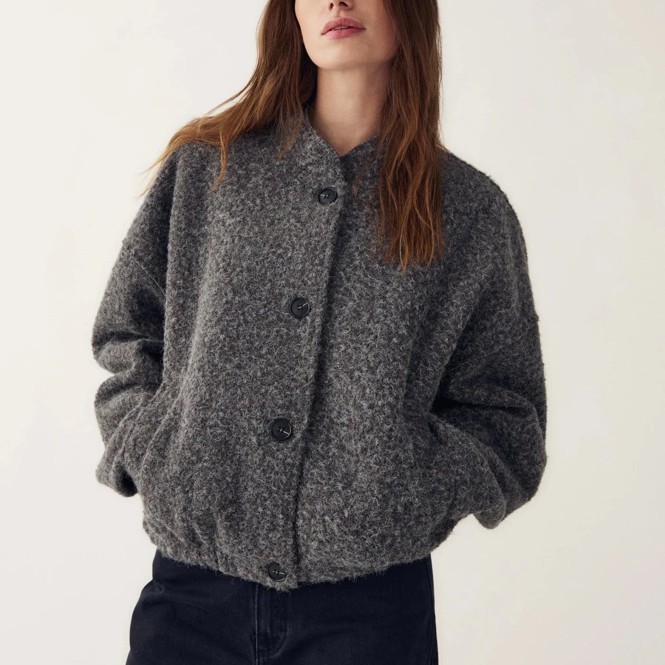 Noella Marnie Jacket Dark Grey Melange - Steranko Clothing Manchester