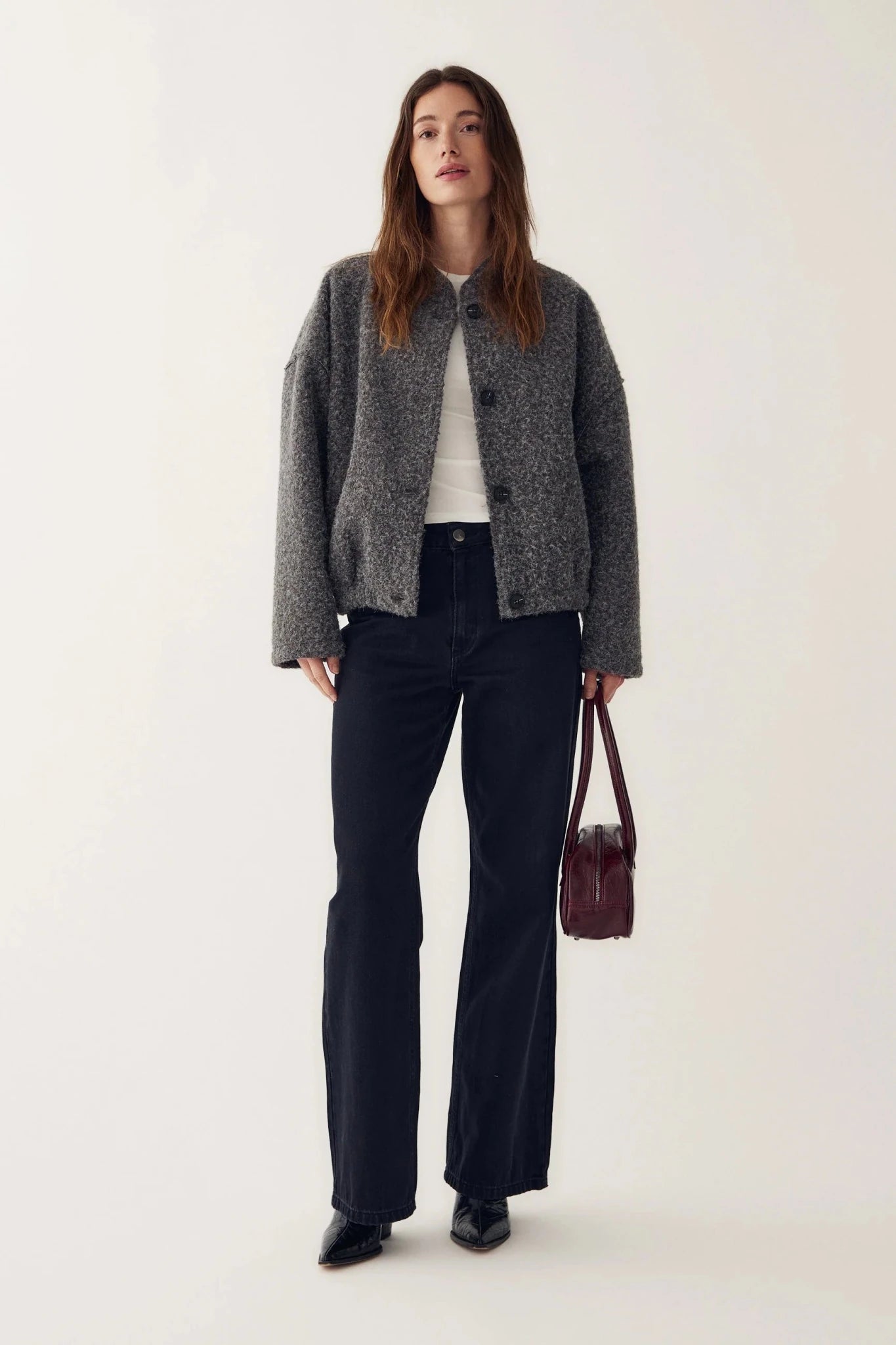 Noella Marnie Jacket Dark Grey Melange - Steranko Clothing Manchester