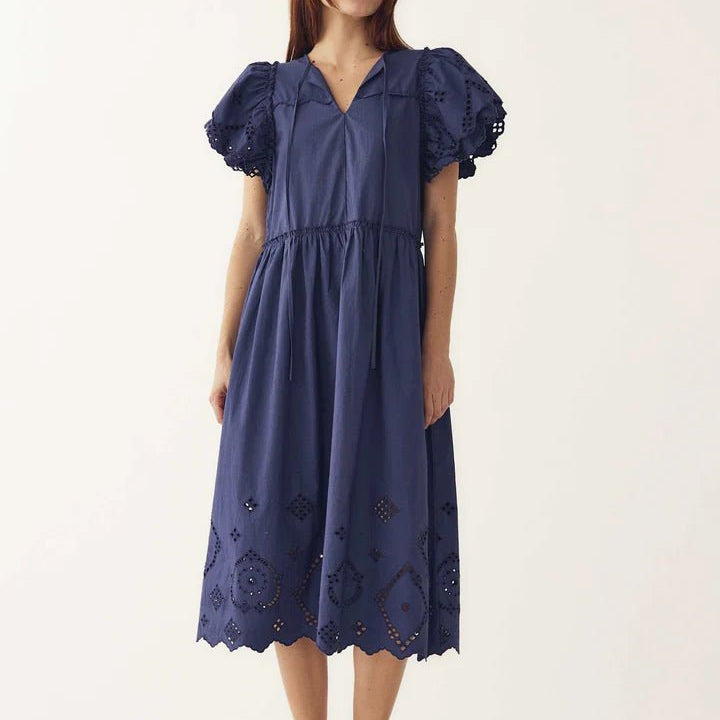 Noella Monica Dress Dusty Blue - Steranko Clothing Manchester