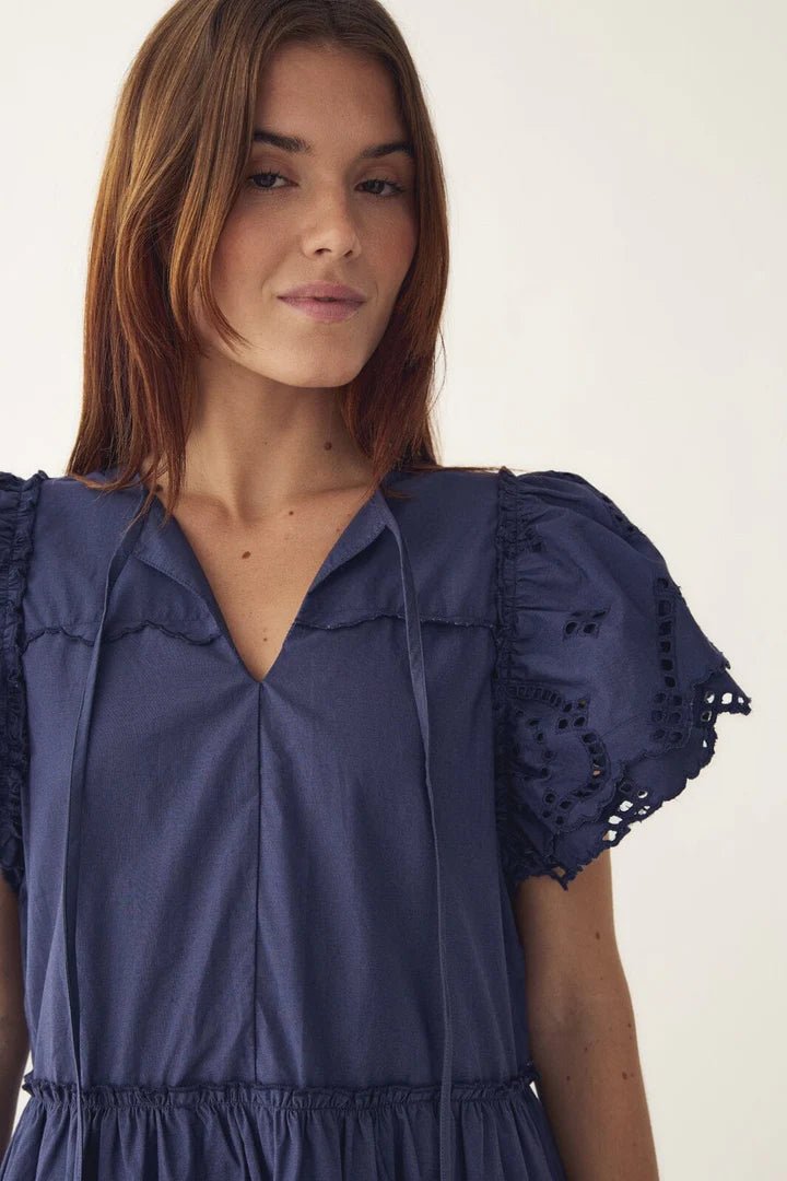 Noella Monica Dress Dusty Blue - Steranko Clothing Manchester
