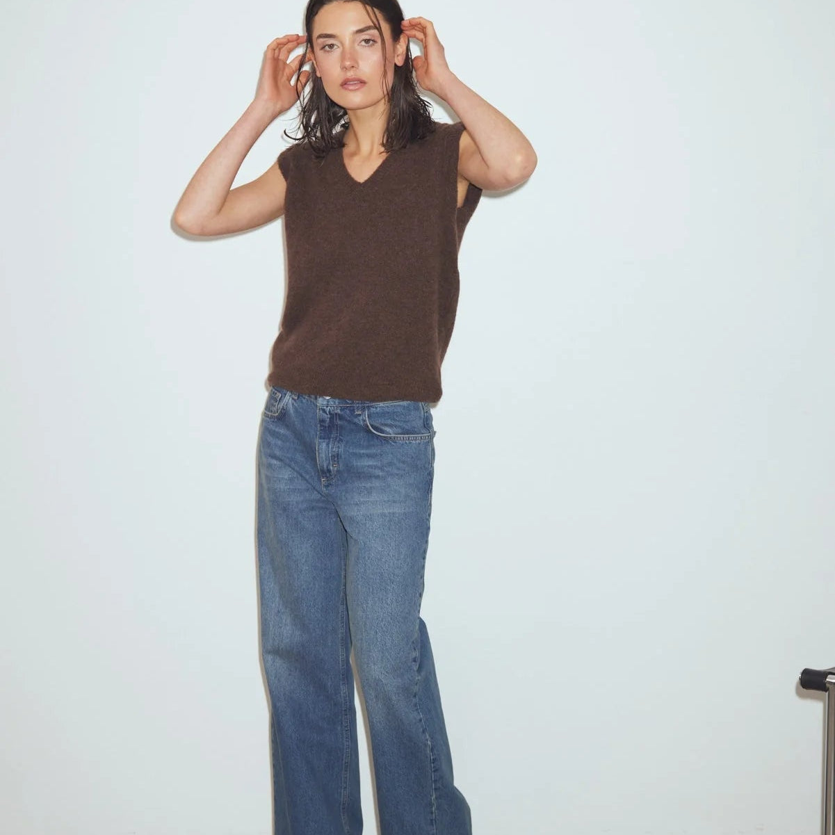 Noella N - Leatrice Knit Vest Dark Brown - Steranko Clothing Manchester