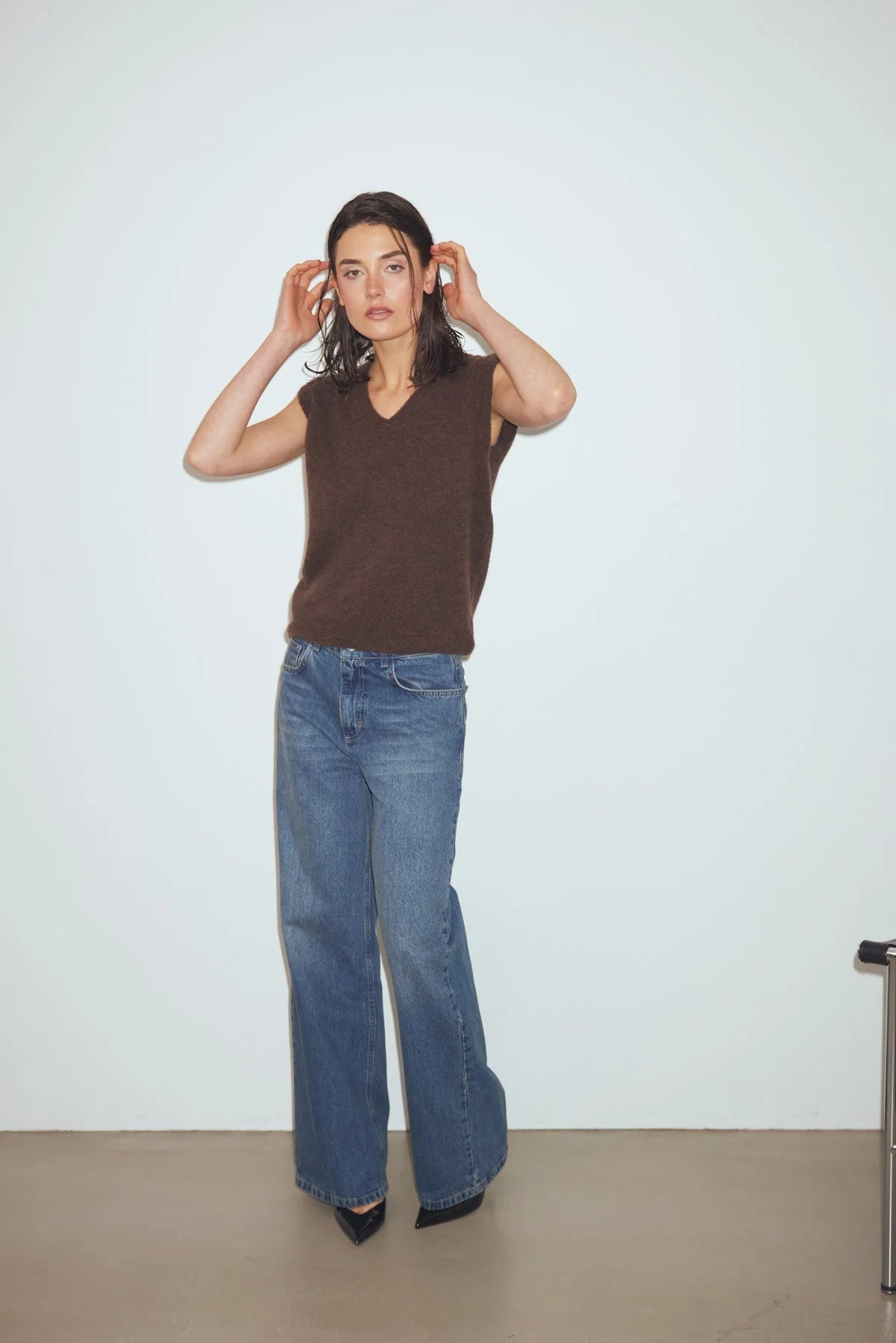 Noella N - Leatrice Knit Vest Dark Brown - Steranko Clothing Manchester