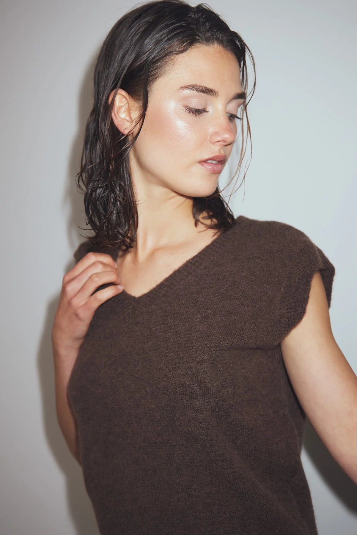 Noella N - Leatrice Knit Vest Dark Brown - Steranko Clothing Manchester