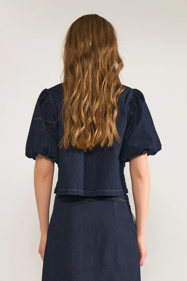 Numph Aletta SS Shirt Dark Blue Denim - Steranko Clothing Manchester