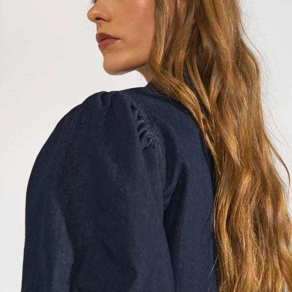 Numph Aletta SS Shirt Dark Blue Denim - Steranko Clothing Manchester