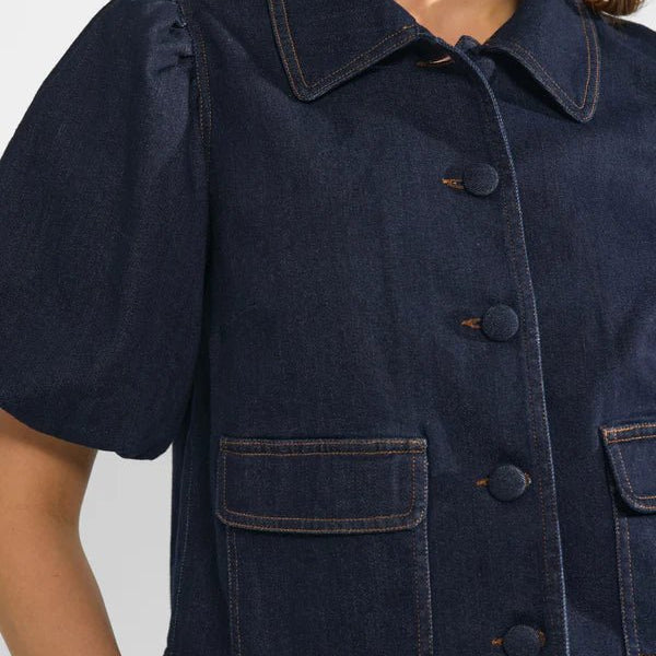 Numph Aletta SS Shirt Dark Blue Denim - Steranko Clothing Manchester