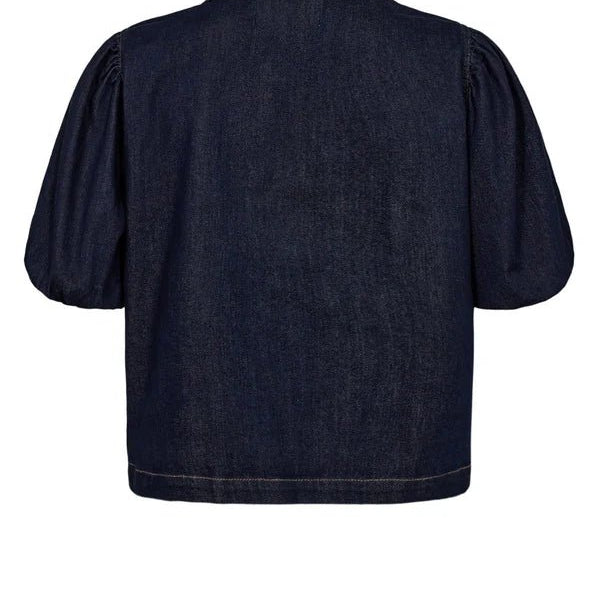 Numph Aletta SS Shirt Dark Blue Denim - Steranko Clothing Manchester