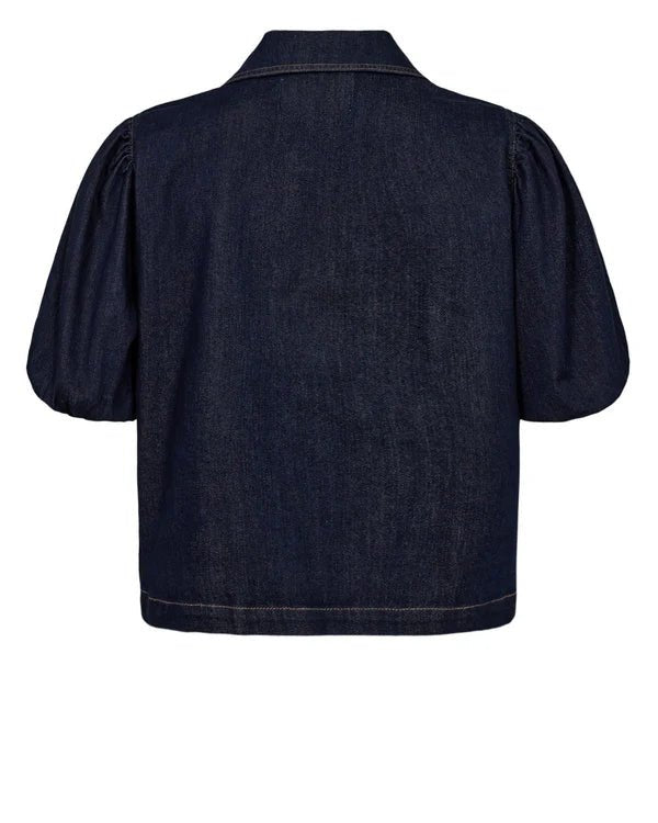 Numph Aletta SS Shirt Dark Blue Denim - Steranko Clothing Manchester