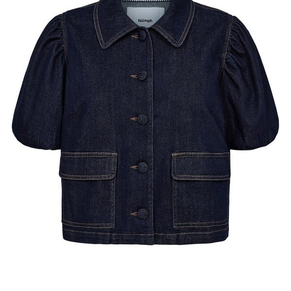 Numph Aletta SS Shirt Dark Blue Denim - Steranko Clothing Manchester