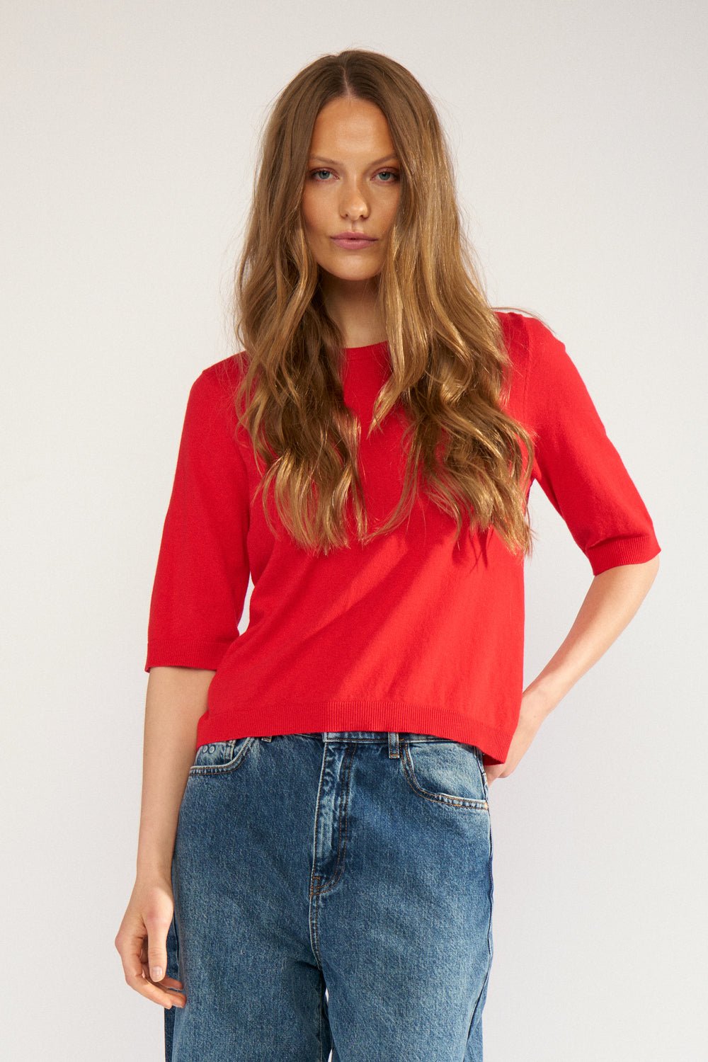Numph Cally SS Pullover Goji Berry - Steranko Clothing Manchester