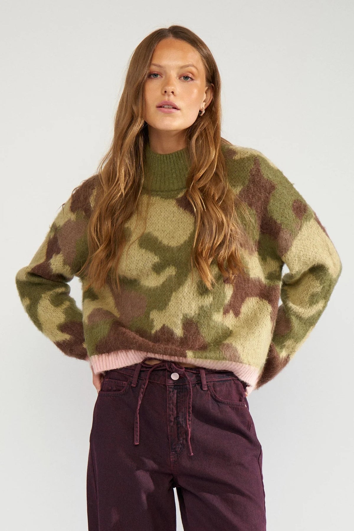 Numph Camu Pullover Calla Green - Steranko Clothing Manchester