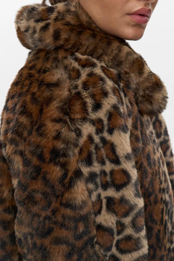 Numph Lulla Faux Fur Coat Black Coffee - Steranko Clothing Manchester