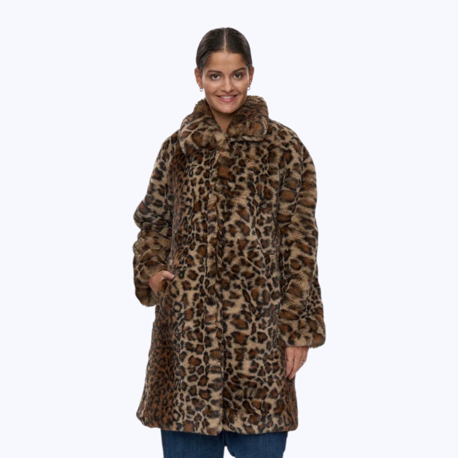Numph Lulla Faux Fur Coat Black Coffee - Steranko Clothing Manchester
