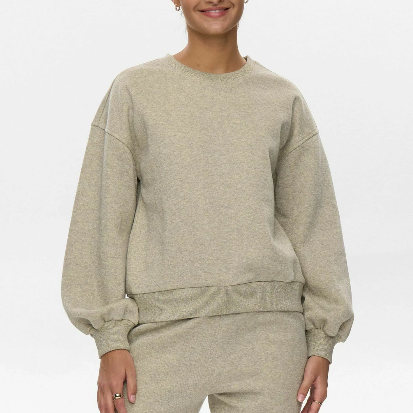 Numph Nucalli Sweatshirt Creme Melange - Steranko Clothing Manchester