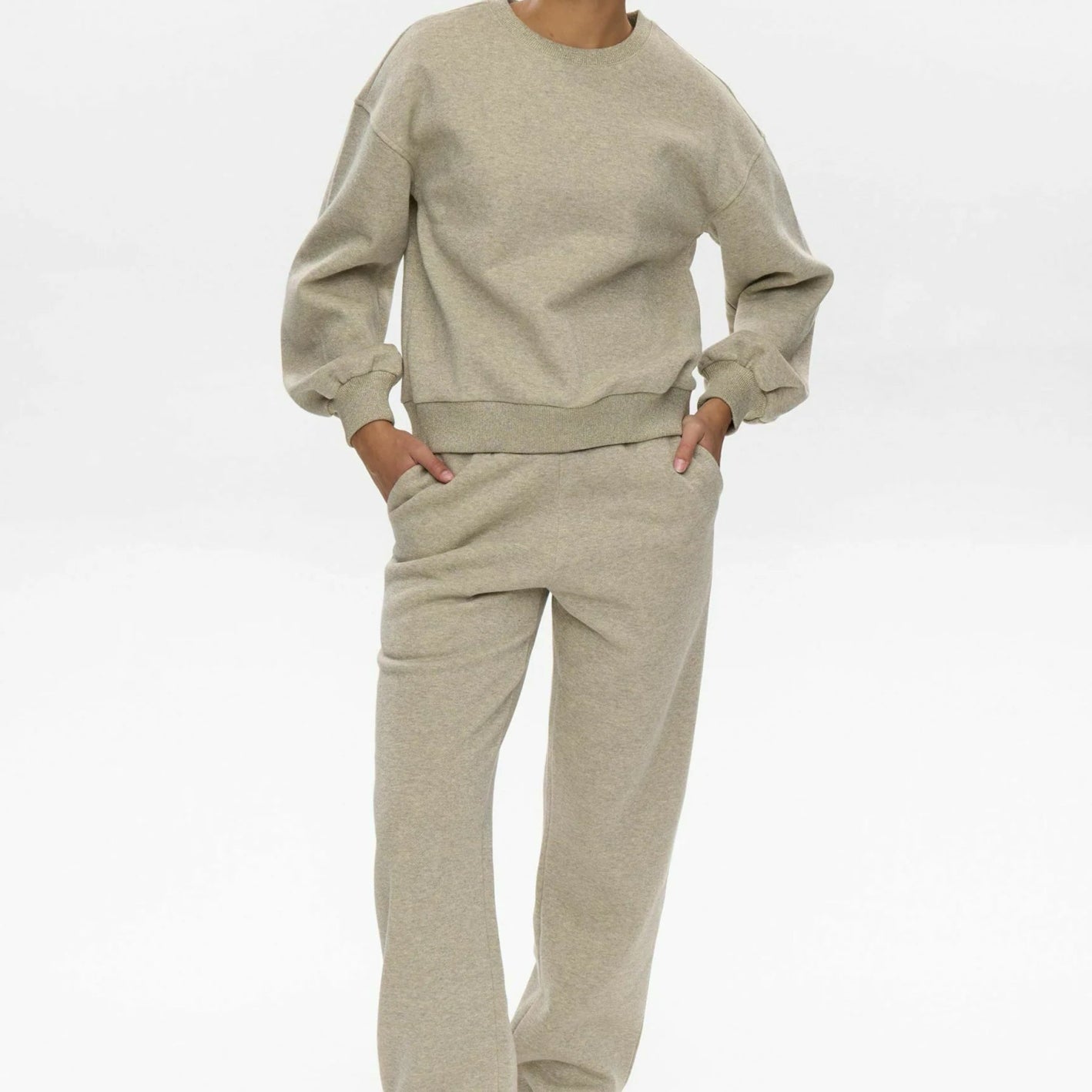 Numph Nucalli Sweatshirt Creme Melange - Steranko Clothing Manchester