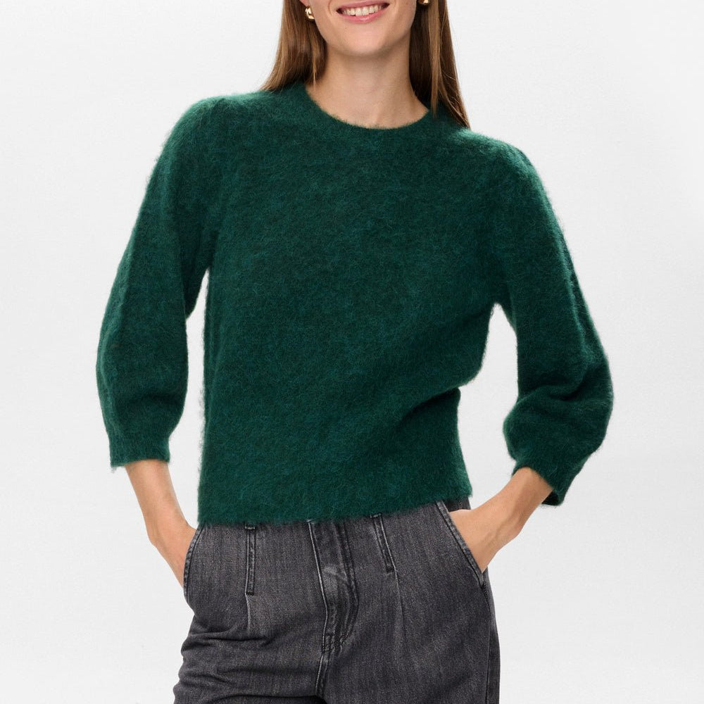 Numph Suri Brushed Pullover Rain Forest - Steranko Clothing Manchester