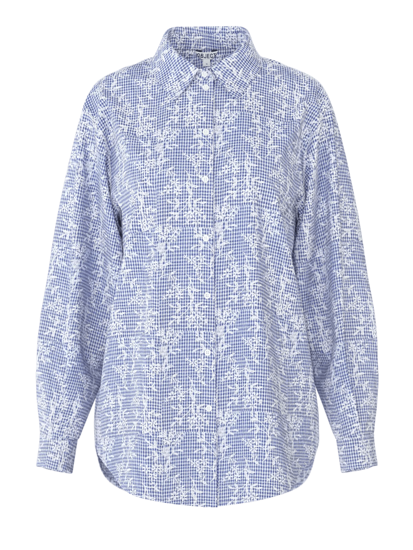 Object Ciara L/S Lo Shirt Dark Denim/White - Steranko Clothing Manchester