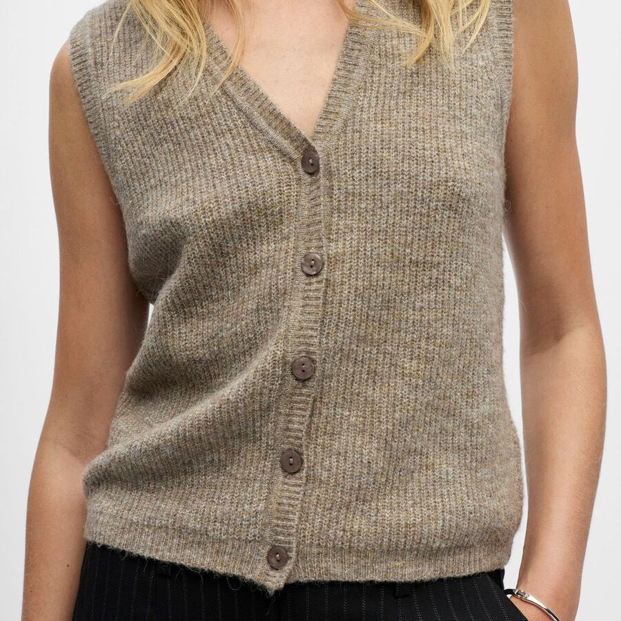 Object Diana Knitted Waistcoat Morel - Steranko Clothing Manchester