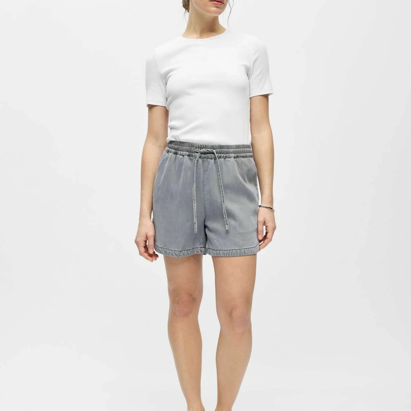 Object Frame Shorts Light Grey Denim - Steranko Clothing Manchester