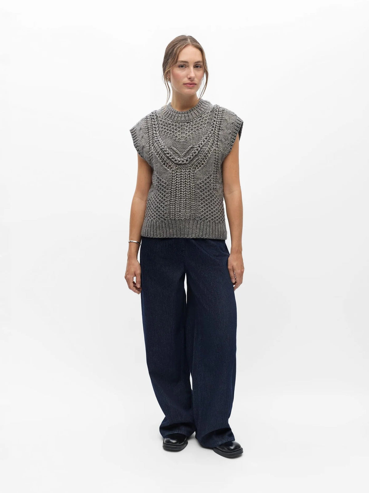 Object Hinna Vest Medium Grey/Melange - Steranko Clothing Manchester