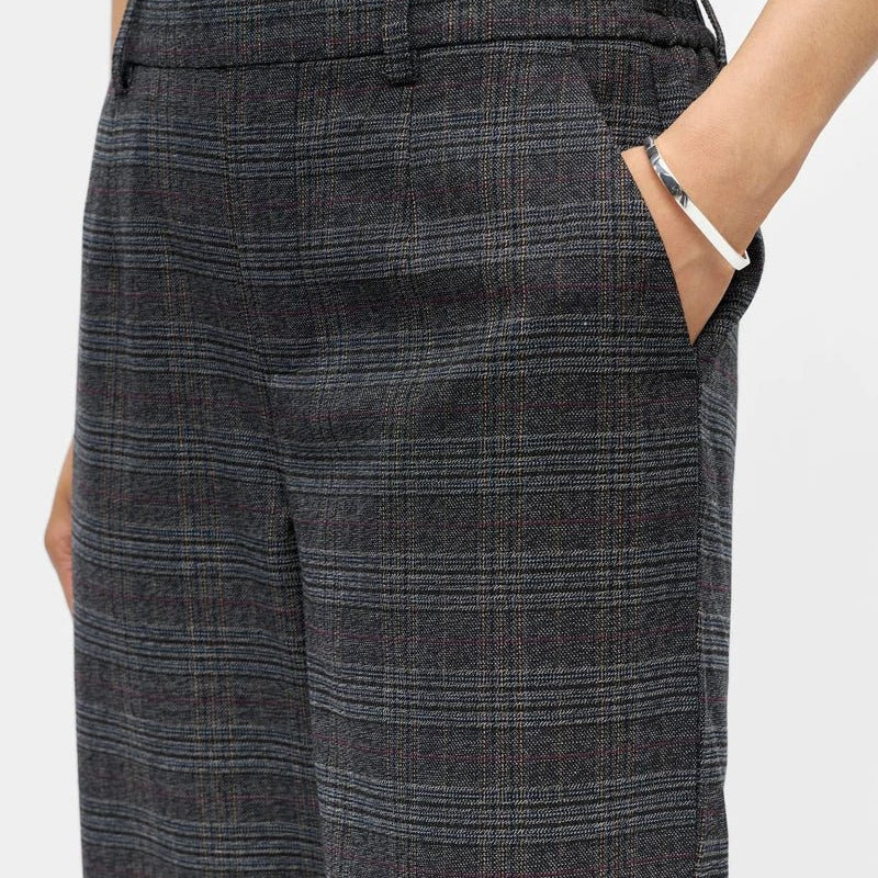 Object Lisa Wide Leg Pant Dark Grey Melange - Steranko Clothing Manchester