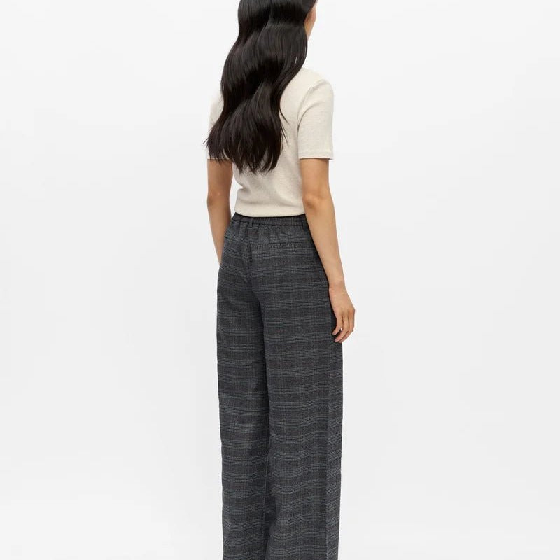 Object Lisa Wide Leg Pant Dark Grey Melange - Steranko Clothing Manchester