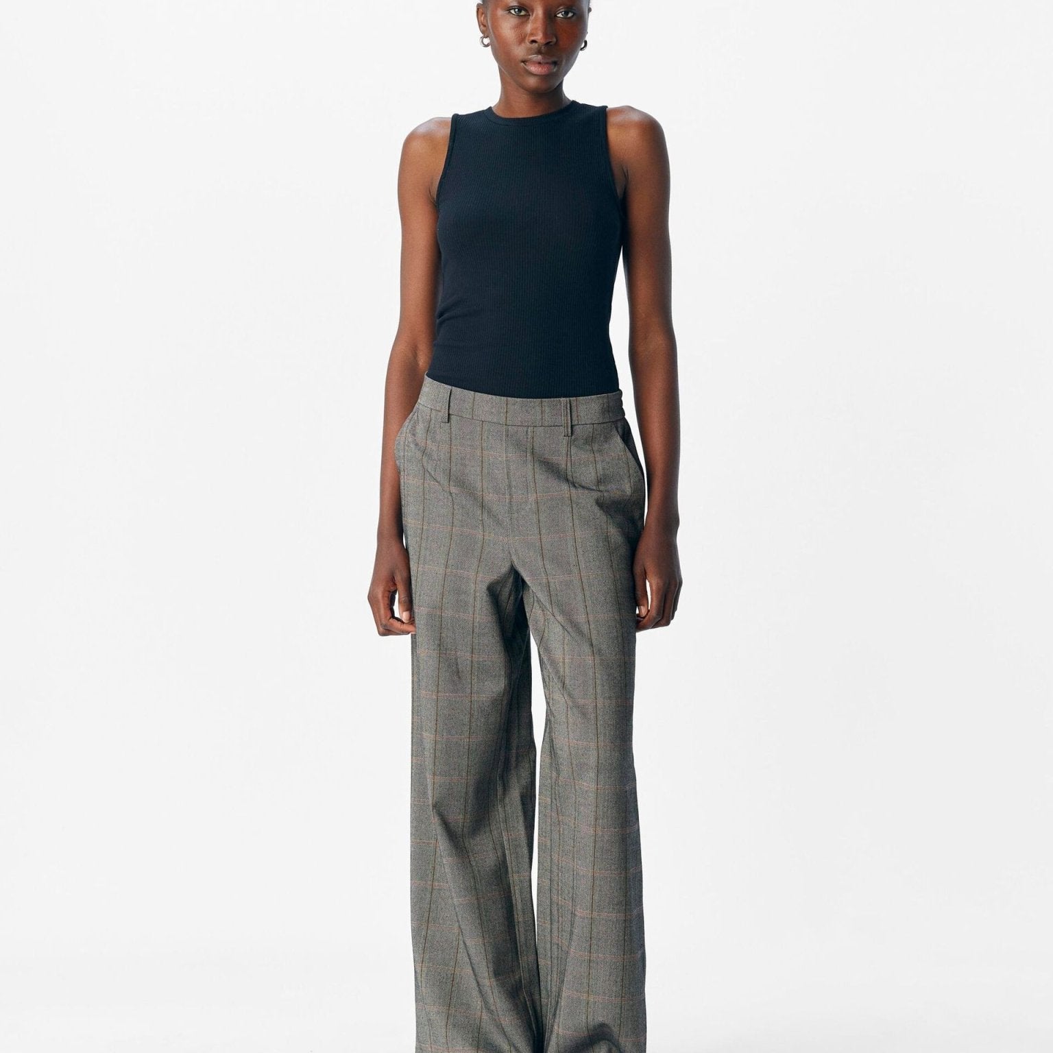 Object Lisa Wide Pants Black/Humus - Steranko Clothing Manchester